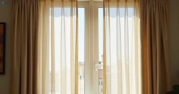 Dusty and dull curtains in redland-bay before steam cleaning